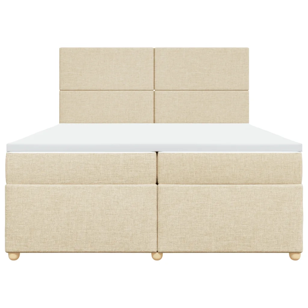 Giroletto a Molle con Materasso Crema 200x200 cm in Tessuto 3291385