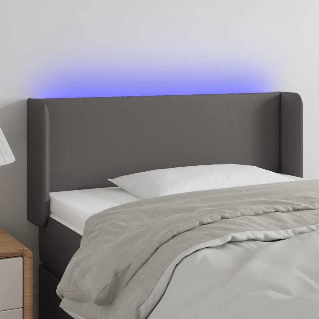 Testiera | Testata a LED Grigio 83x16x78/88 cm in Similpelle
