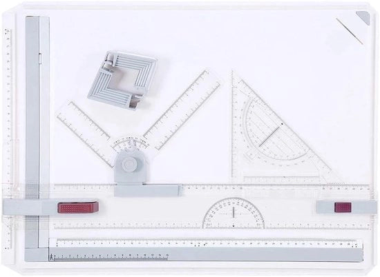 Tavolo da disegno A3 - Progettazione Ergonomica - Multifunzionale - Movimento parallelo - Accessori per disegno tecnico - Fermo carta rapido - Scrivania da disegno