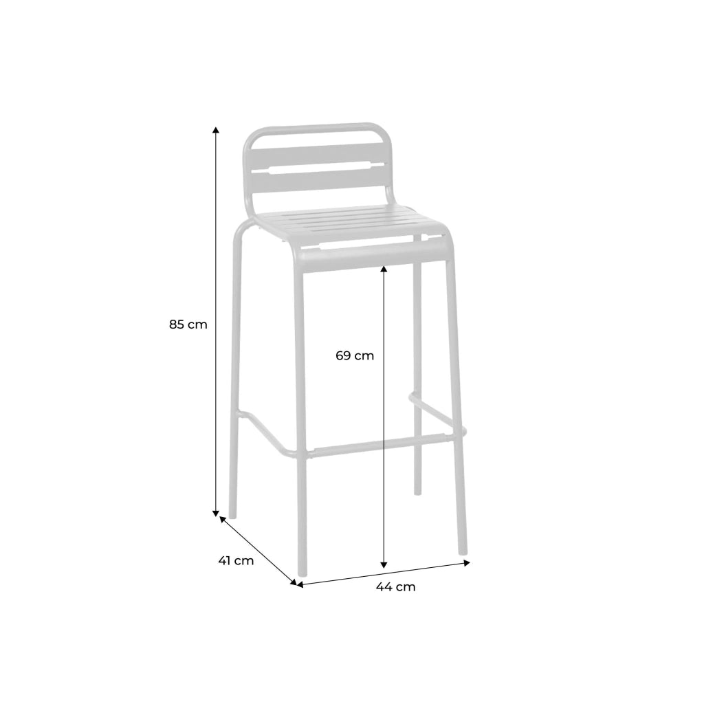 set 4 sedie alte bistrot in acciaio, blu navy
