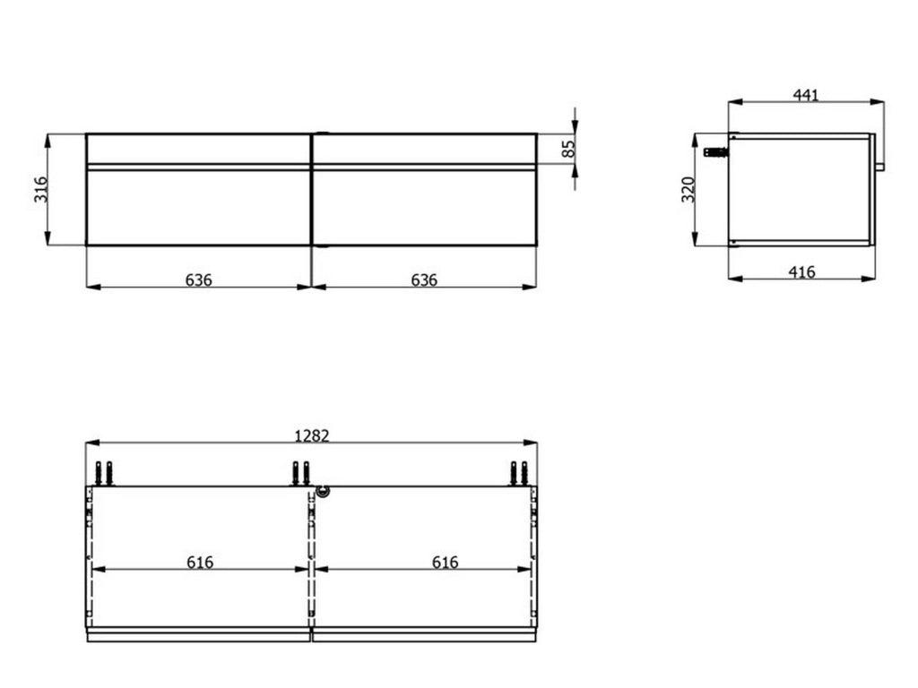 Sirolo, Mobile Porta tv un Ripiano, 128x41.5x32h cm Bianco Crema