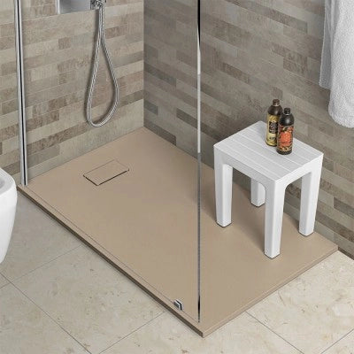 Piatto doccia 80x120 su misura serie Agorà in resina pietra tortora
