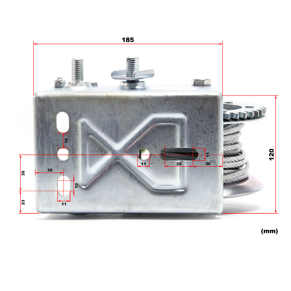 Verricello manuale 1.100kg 8m rapporto di trasmissione 4:1/8:1 argano a fune