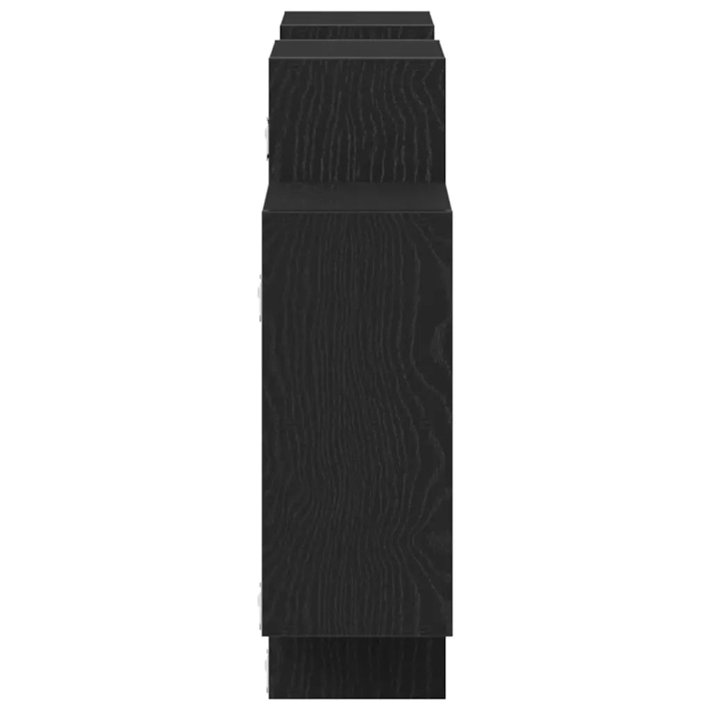 Scaffale a Parete Rovere Nero 159x18x65 cm in Truciolato 868064