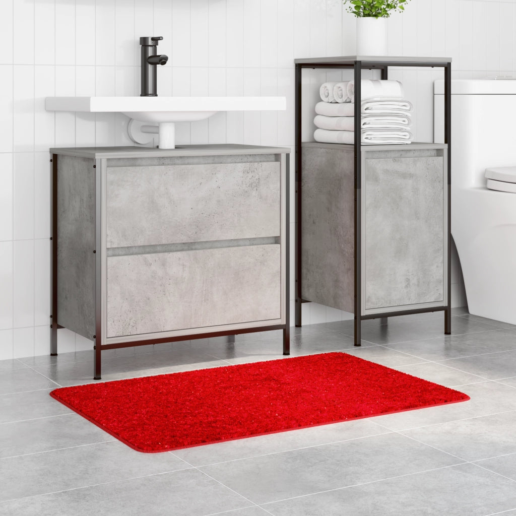 Tappetino da Bagno Rettangolare Rosso 60x90 cm in Polipropilene Antiscivolo