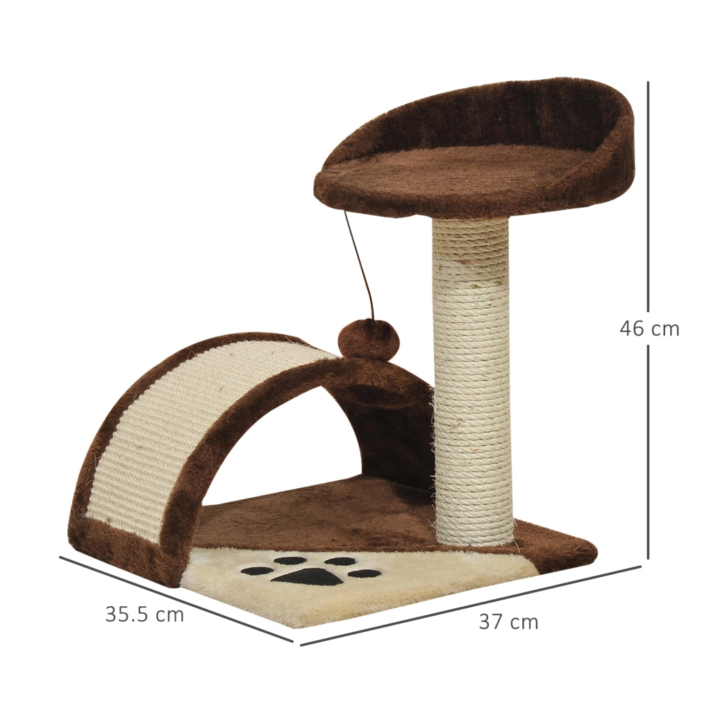 EasyComfort Albero Tiragraffi per Gatti per Gioco e Relax 36x36x44 cm Marrone