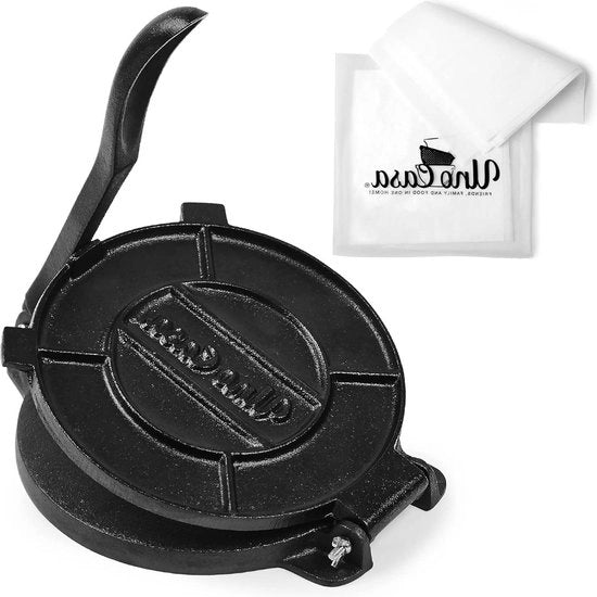 Tortilla-faccia in ghisa - Tortilla-maker da 20 cm di diametro con carta da forno - Pressa tortilla
