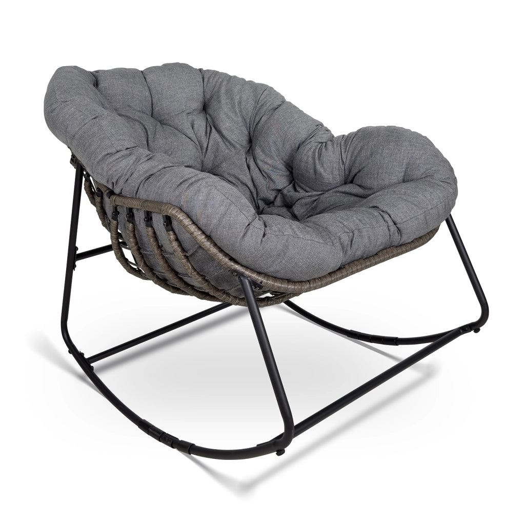 Sedia a dondolo uovo, poltrona dondolo da giardino grigio – Dream - SD01DR