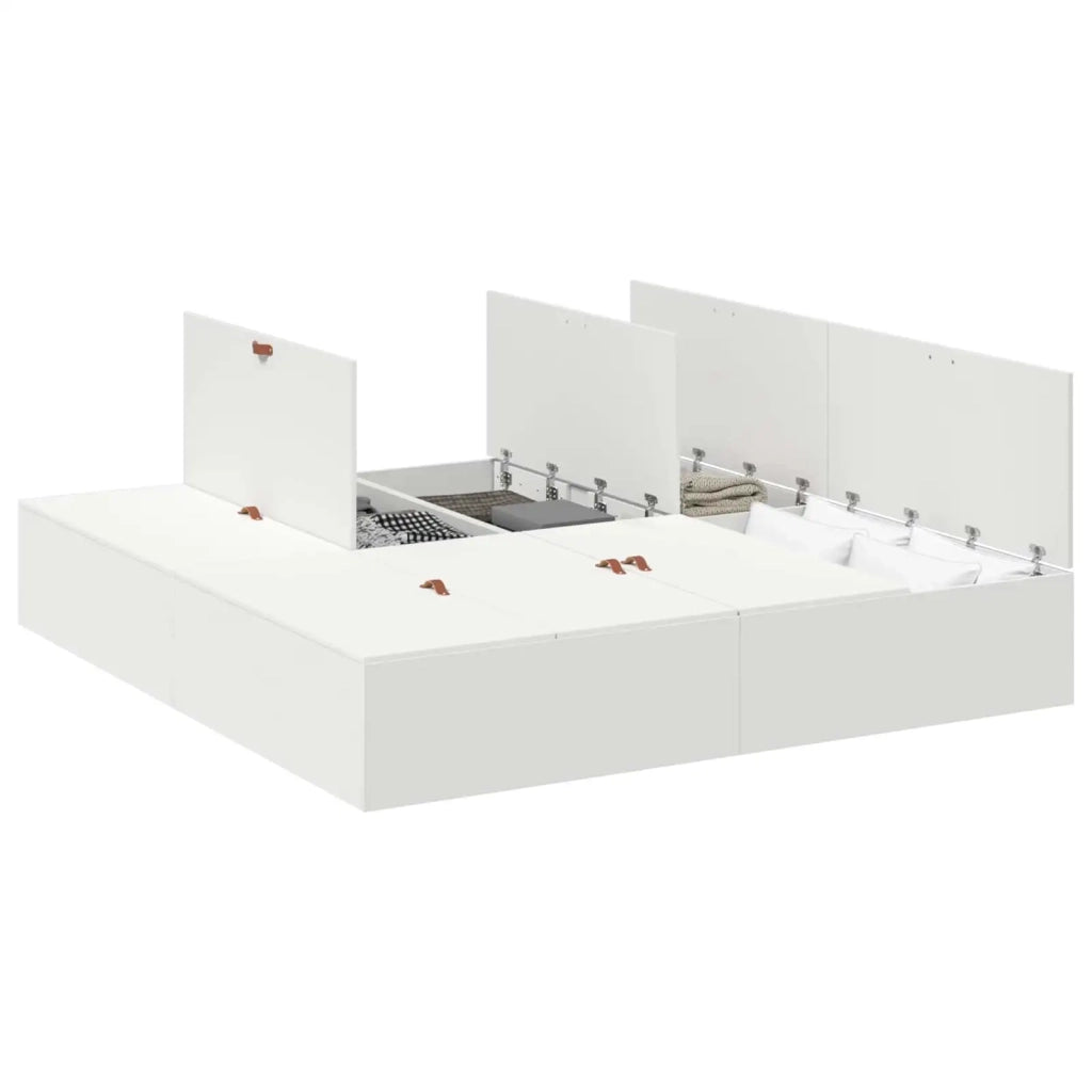 Struttura letto con contenitore Bianco 200 x 200 cm 3335357