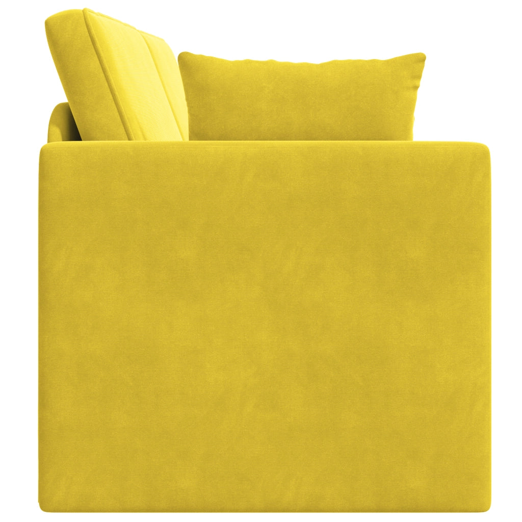 Divano Letto 2-in-1 Giallo 213x144x60 cm in Velluto