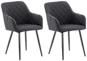 Set di 2 sedie da pranzo Shila nero,Tessuto