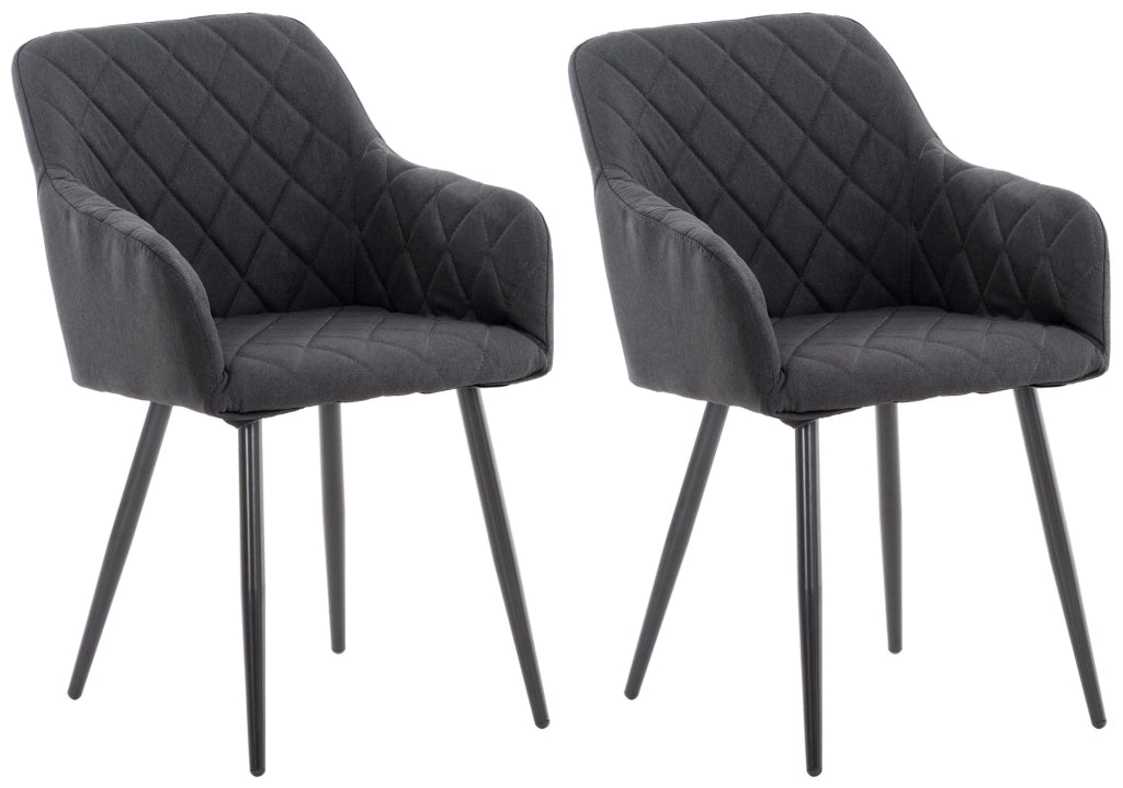 Set di 2 sedie da pranzo Shila nero,Tessuto
