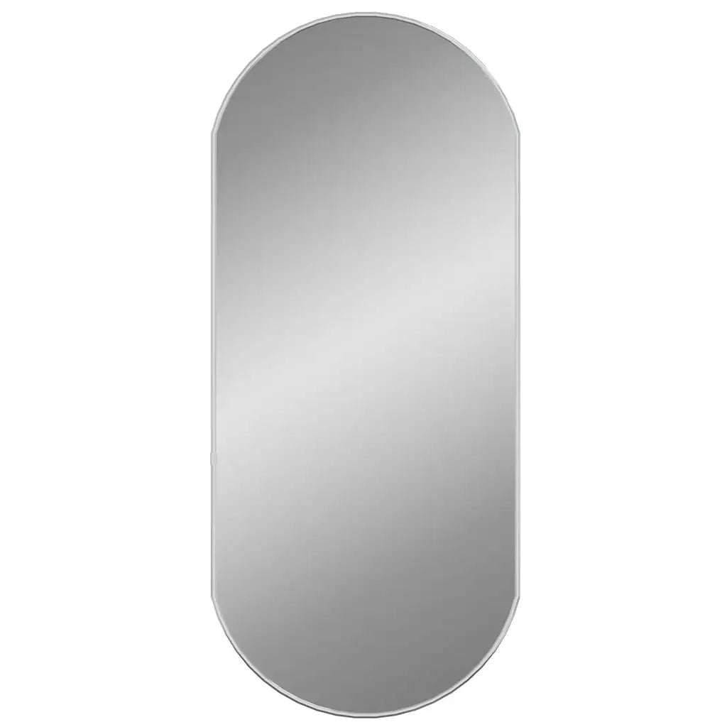 Specchio da Parete-Specchio a Muro-Specchio Decorativo Argento 80x35 cm Ovale