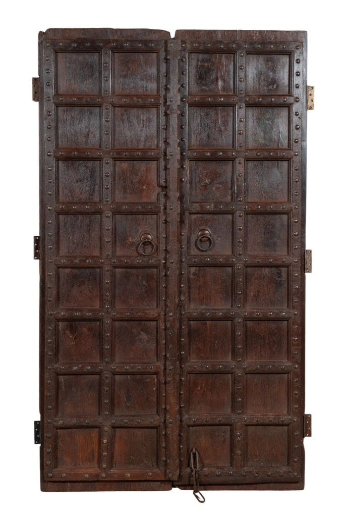 Biscottini Porta portone in legno massello e ferro da interno o da esterno vecchia e antica medievale scorrevole