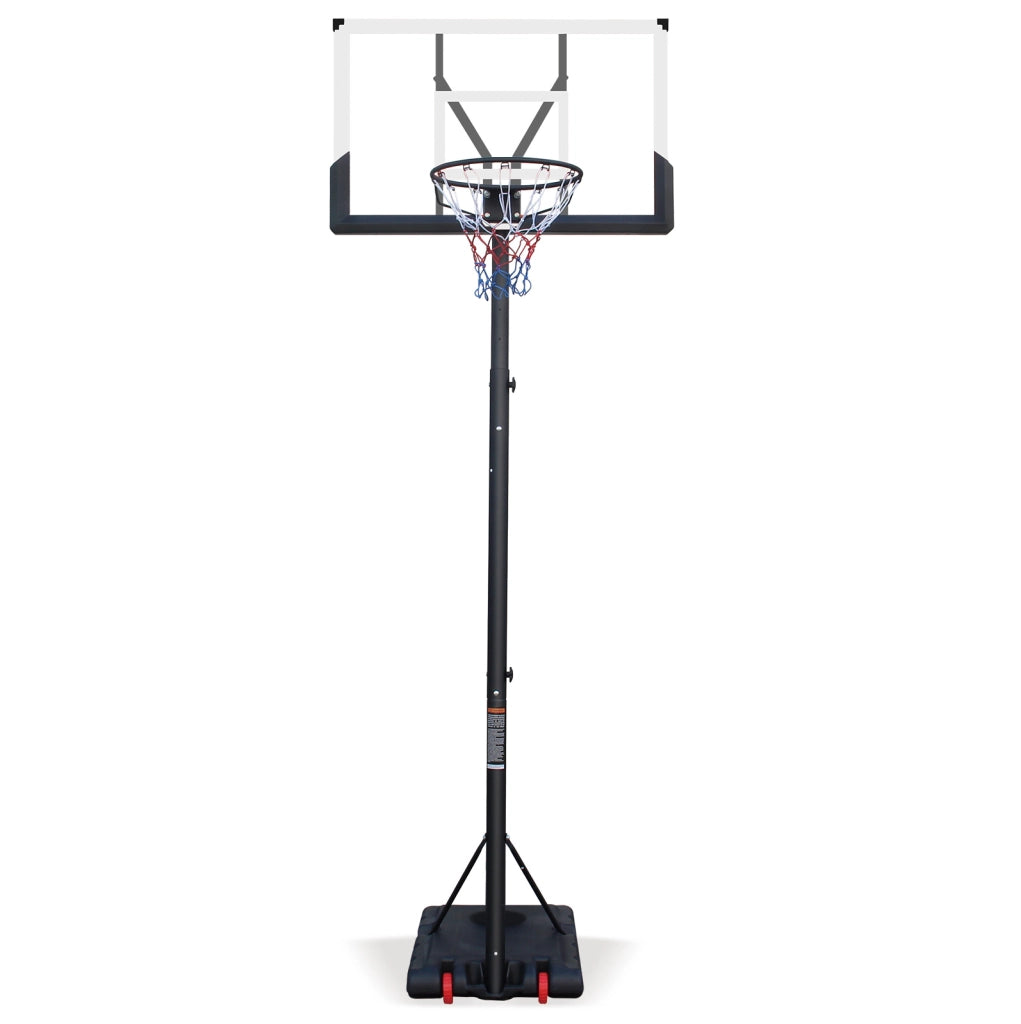 Canestro da basket regolabile 173;74-304;8 cm nero bianco acciaio