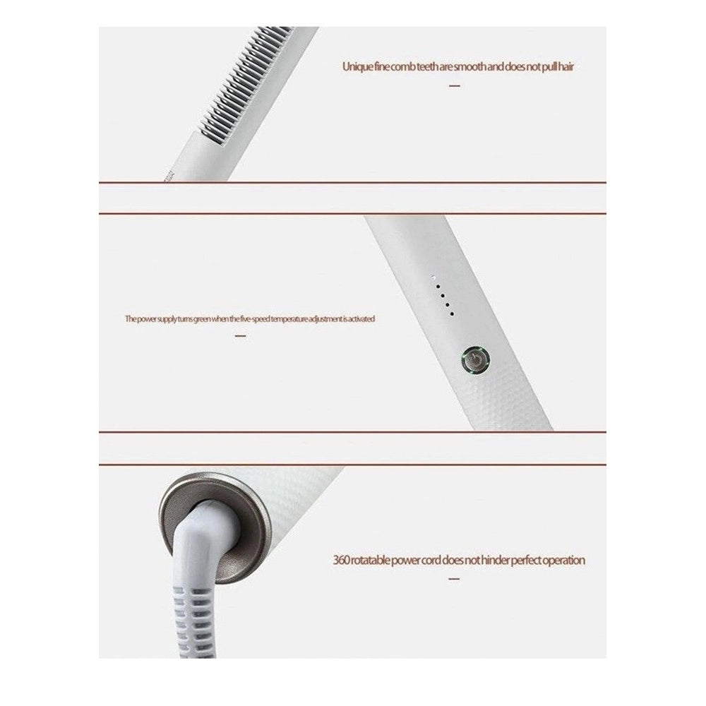 Trade Shop - Piastra Spazzola Con Rivestimento Ceramica Pettine Capelli Professionale V-586 -
