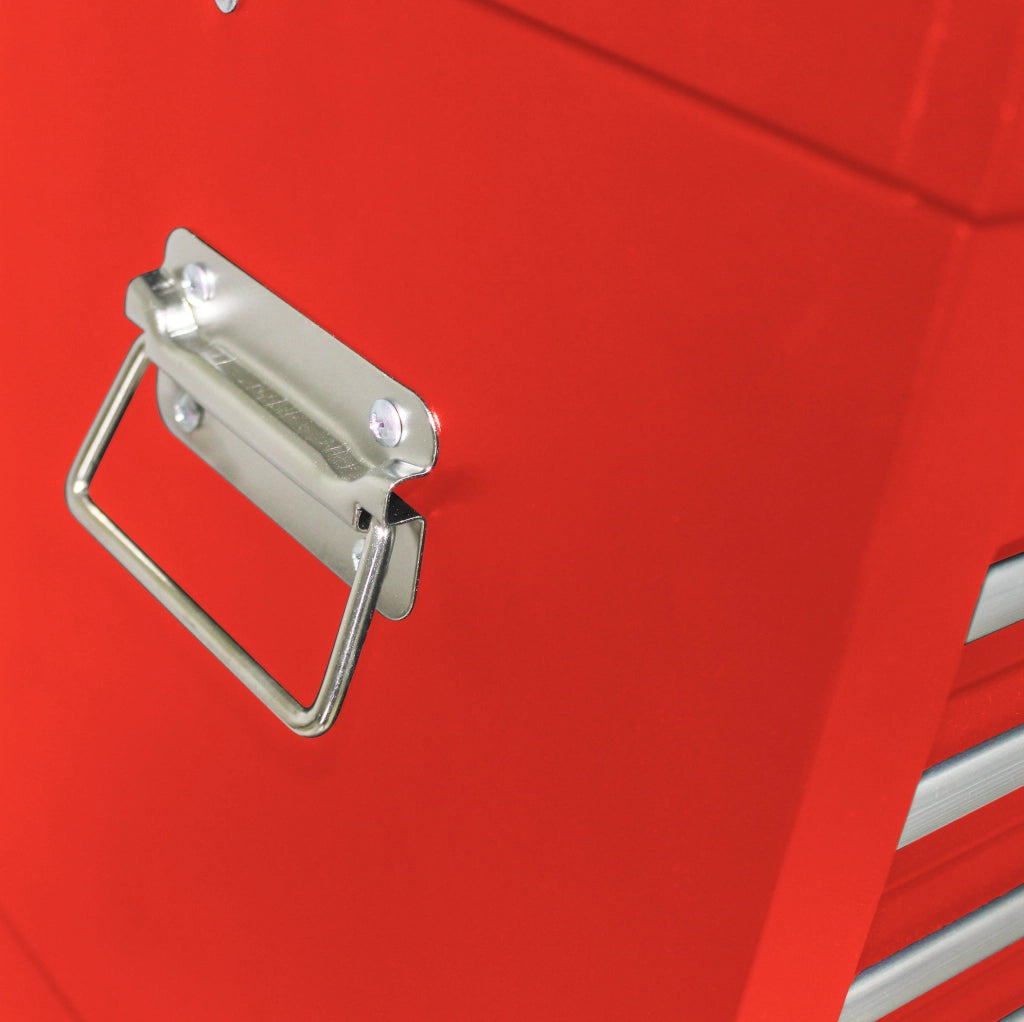 Carrello portautensili rosso in acciaio con 6 cassetti
