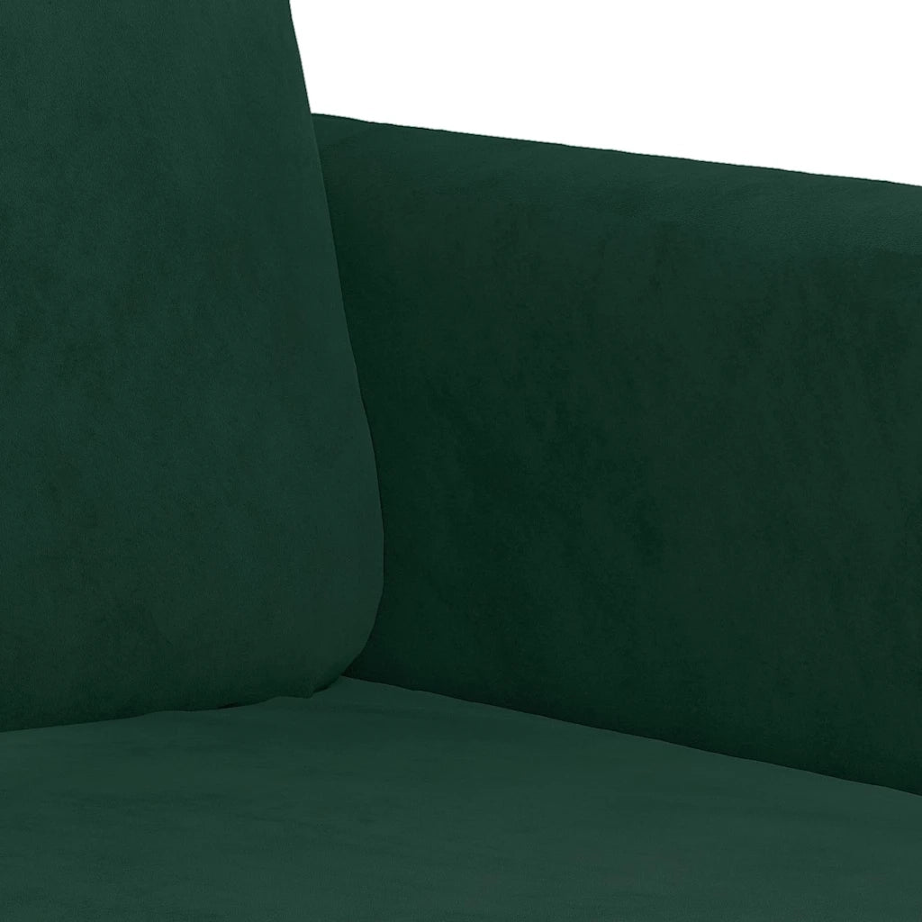 Set di Divani 2 pz con Cuscini Verde Scuro in Velluto 3202036