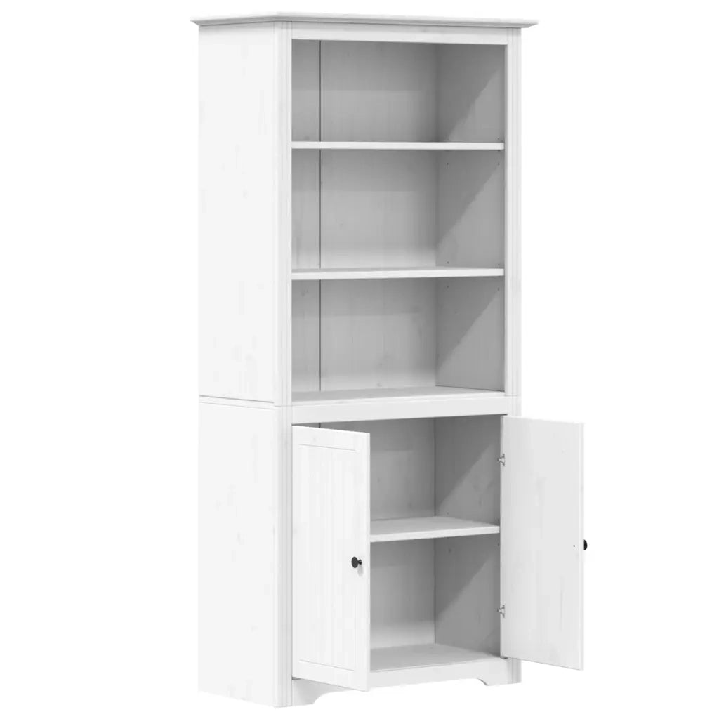 Libreria BODO 82x40x173 cm in Legno Massello di Pino Bianco 355056
