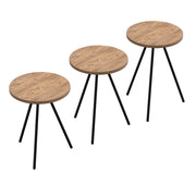 Set di 3 tavolini rotondi impilabili nero naturale 03_0008419