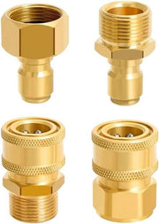 Set di adattatori per pompe ad alta pressione 4 pezzi, da M22-14mm a 1/4 pollici, con connessione rapida, set di adattamento per pompa ad alta pressione con pistola di lavaggio autolavaggio.