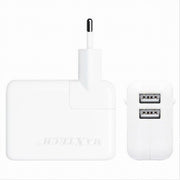 Trade Shop - Caricatore Presa Spina 2 Usb Ultra Ricarica Smartphone 5v-2100ma Maxtech Ca-s012 -