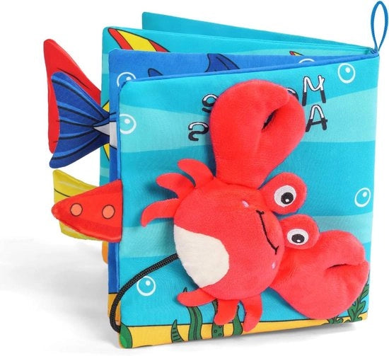Libro di immagini per bambini con animali marini - Sviluppo precoce e apprendimento cognitivo - Stile granchio