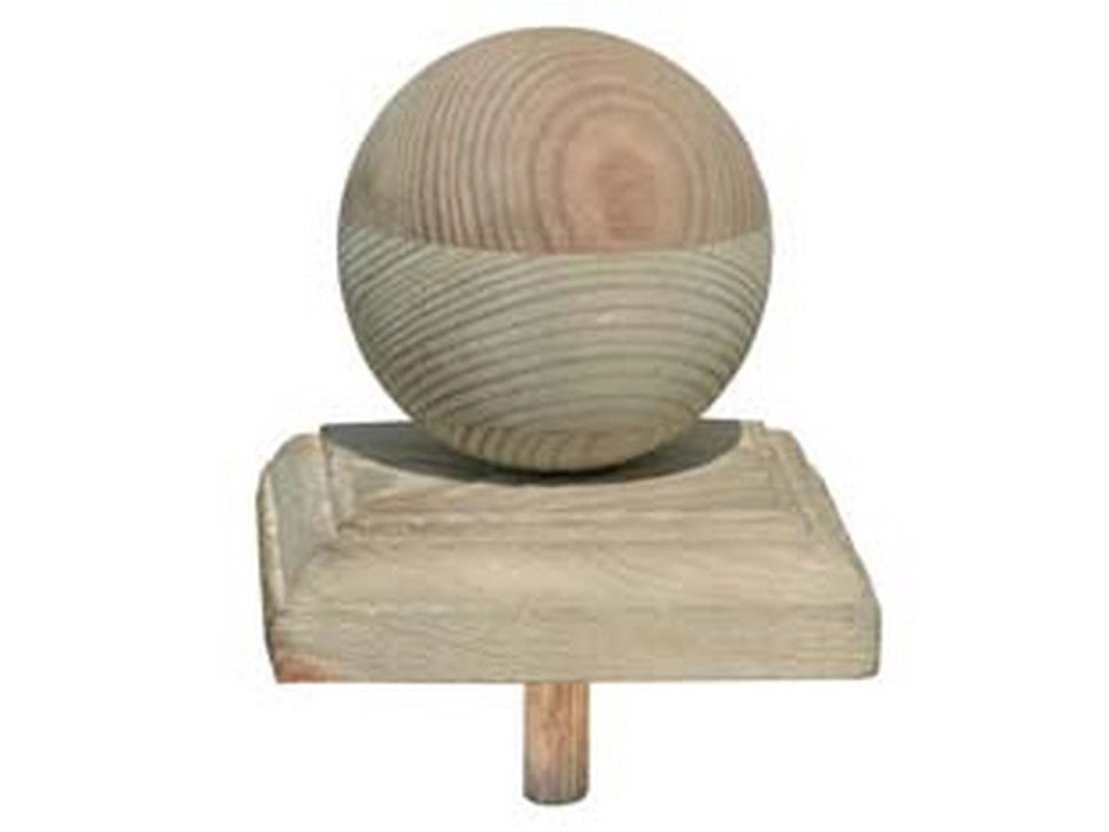 1pz finale con sfera in pino impregnato  - cm.9x9 per palo cm.7x7 cod:ferx.fer263993