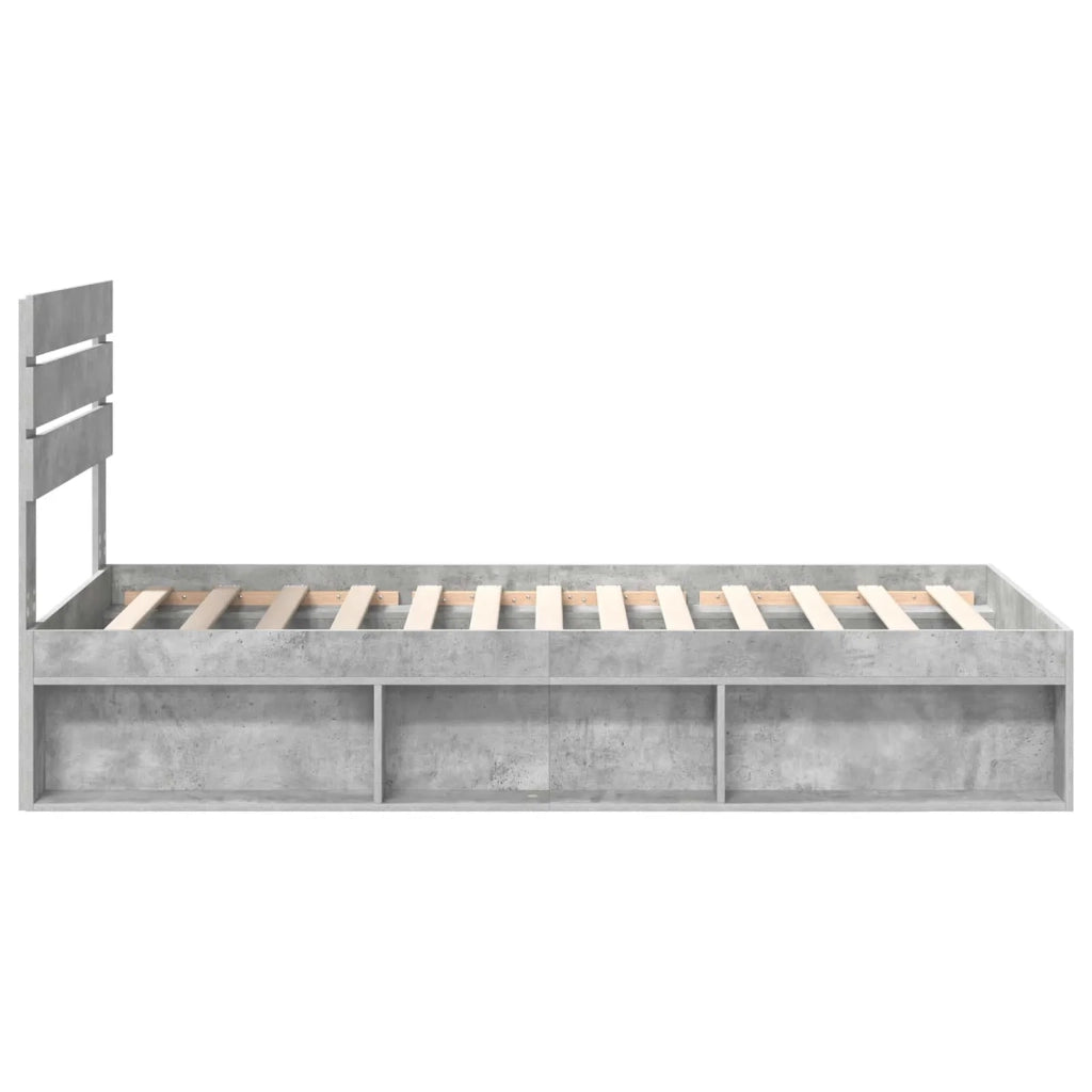 Struttura del letto Grigio Concretè 90 x 190 cm Pino massello 3411466