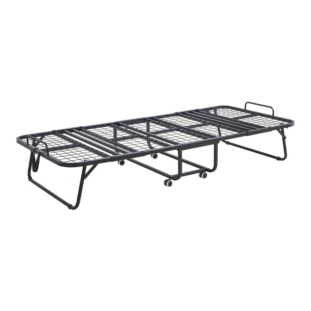 Letto Pieghevole Borjavle con Materasso in Schiuma a Memoria 90x200 cm Brandina Singola con Rotelle [en.casa]