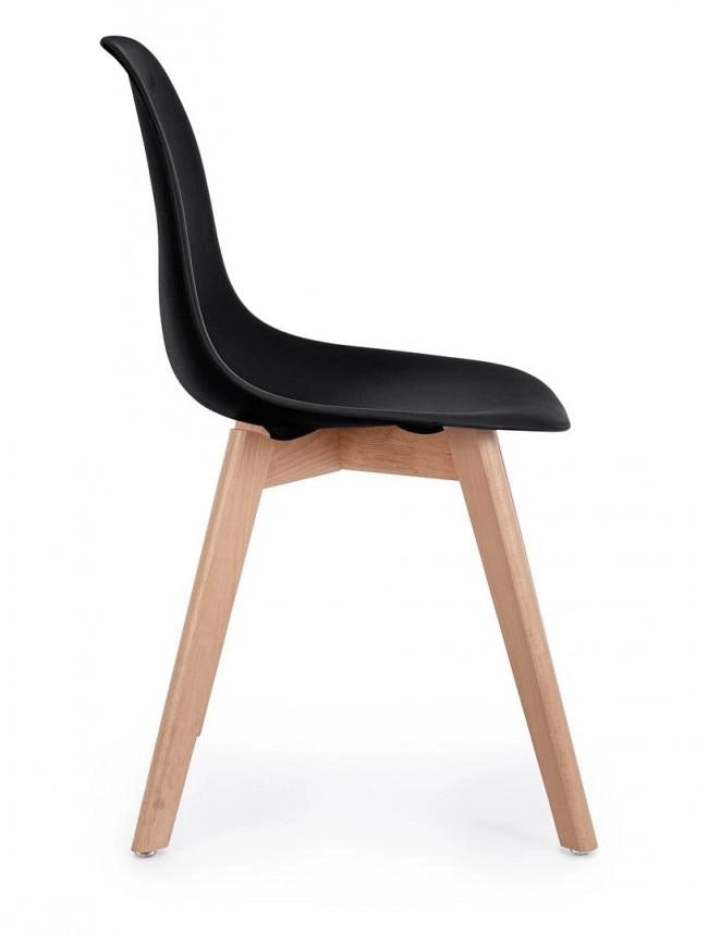 Set 4 Sedie 51,5x46,5x86 cm in Plastica Nero