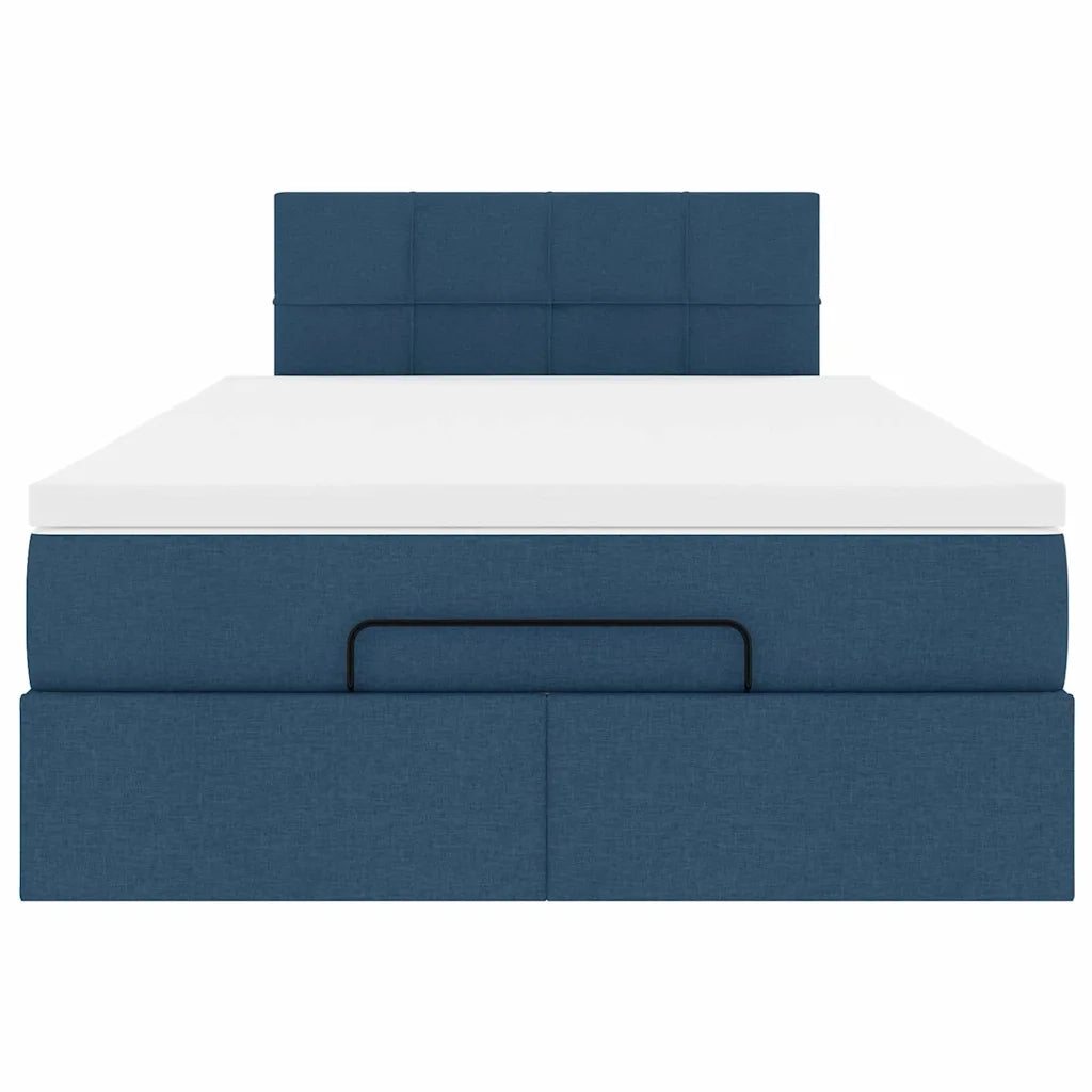 Pouf Letto con Materasso e LED Blu 120x200 cm in Tessuto 3312304