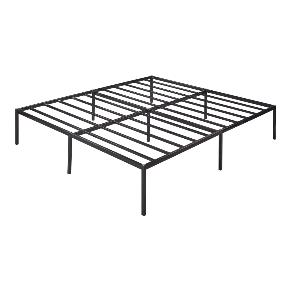 Struttura Letto Matrimoniale Vårdö 160 x 200 cm in Acciaio Nero [en.casa]