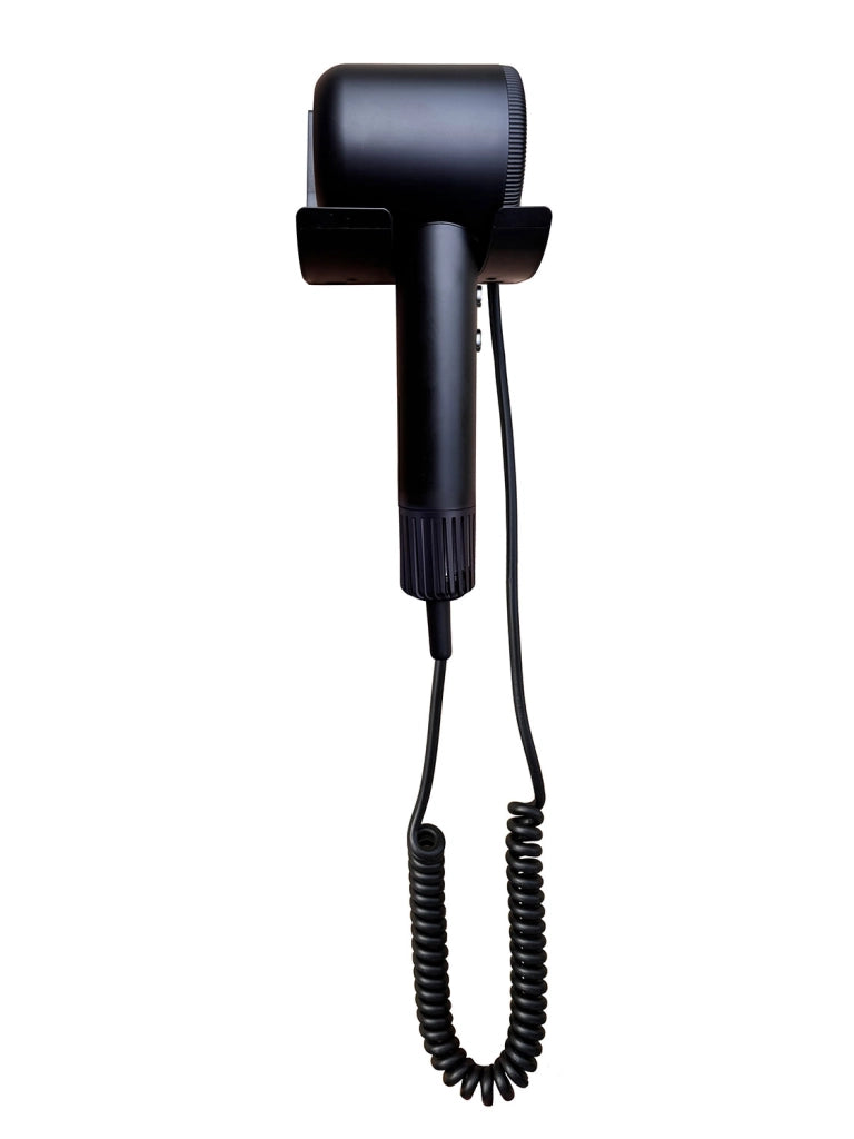 Asciugacapelli Professionale Compatto Vama PRO HAIR Motore Digitale Brushless 1500W con Base Murale Nero