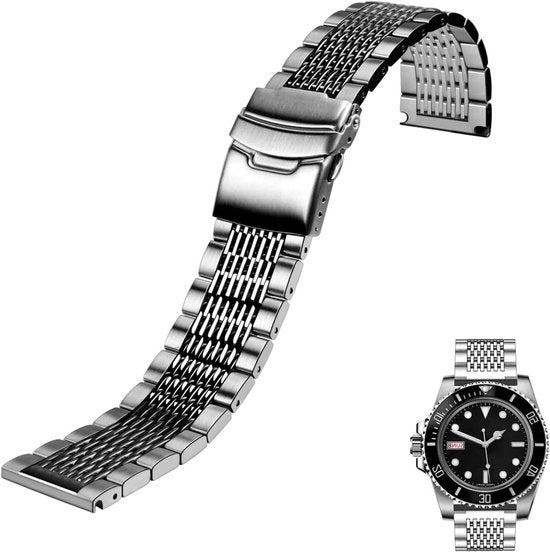 Cinturino orologio in acciaio inossidabile 18mm 20mm 22mm 24mm - design a rete - cinturino orologio uomo donna
