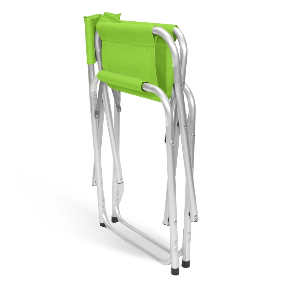 Sedia relax pieghevole Regista in alluminio con rivestimento in textilene verde