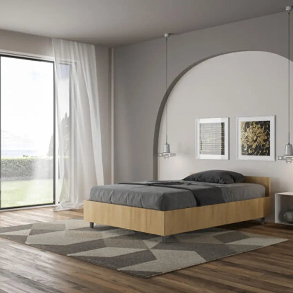 Letto una piazza e mezza contenitore 120x200 quercia Nuamo
