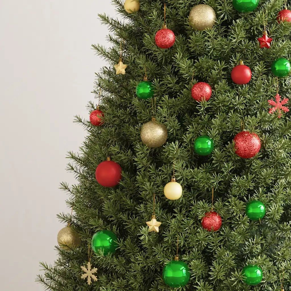 Set Palline di Natale 112 pz Rosso / Verde / Oro in Polistirene 356114