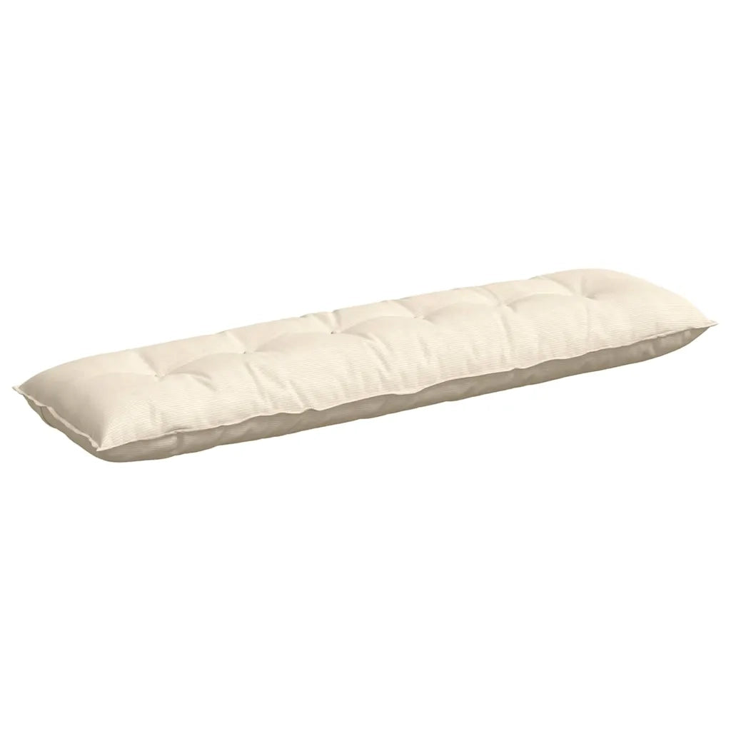 Cuscino per Schiena Crema 180 x 50 cm Tessuto in Cords