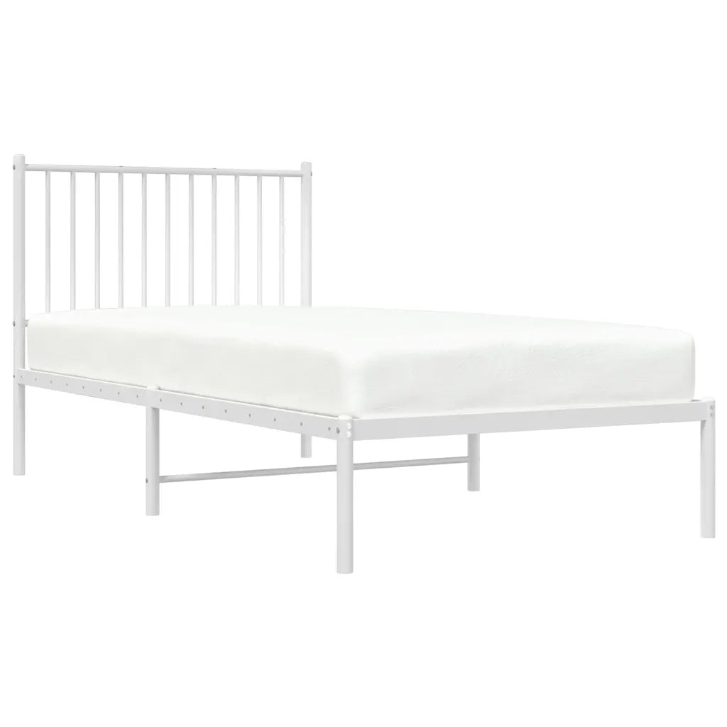 Giroletto con Testiera Metallo Bianco 90x190 cm