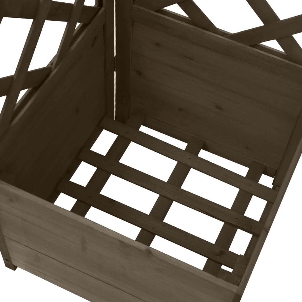 Fioriera angolare con traliccio 40 x 40 x 150 cm legno di abete grigio 02_0000819