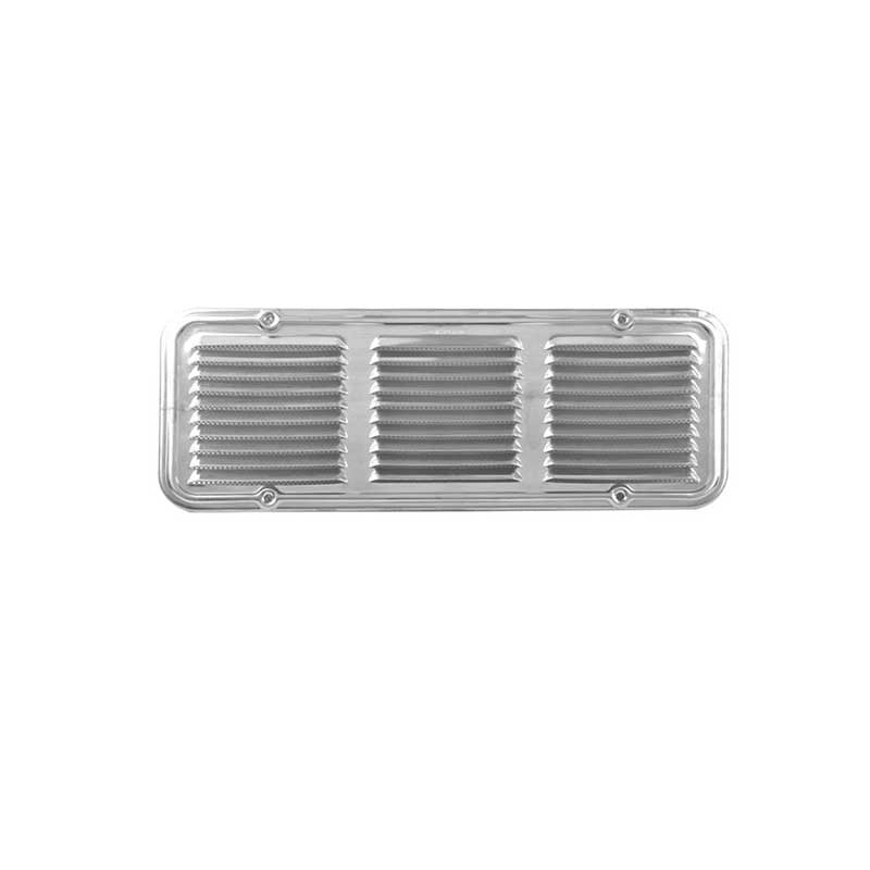 Griglia di aerazione rettangolare in alluminio con retina : Dimensione - 145X145 pass.aria cm2 44