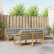 Set di divani da esterno 6 pcs Bianco e Grigio Chiaro