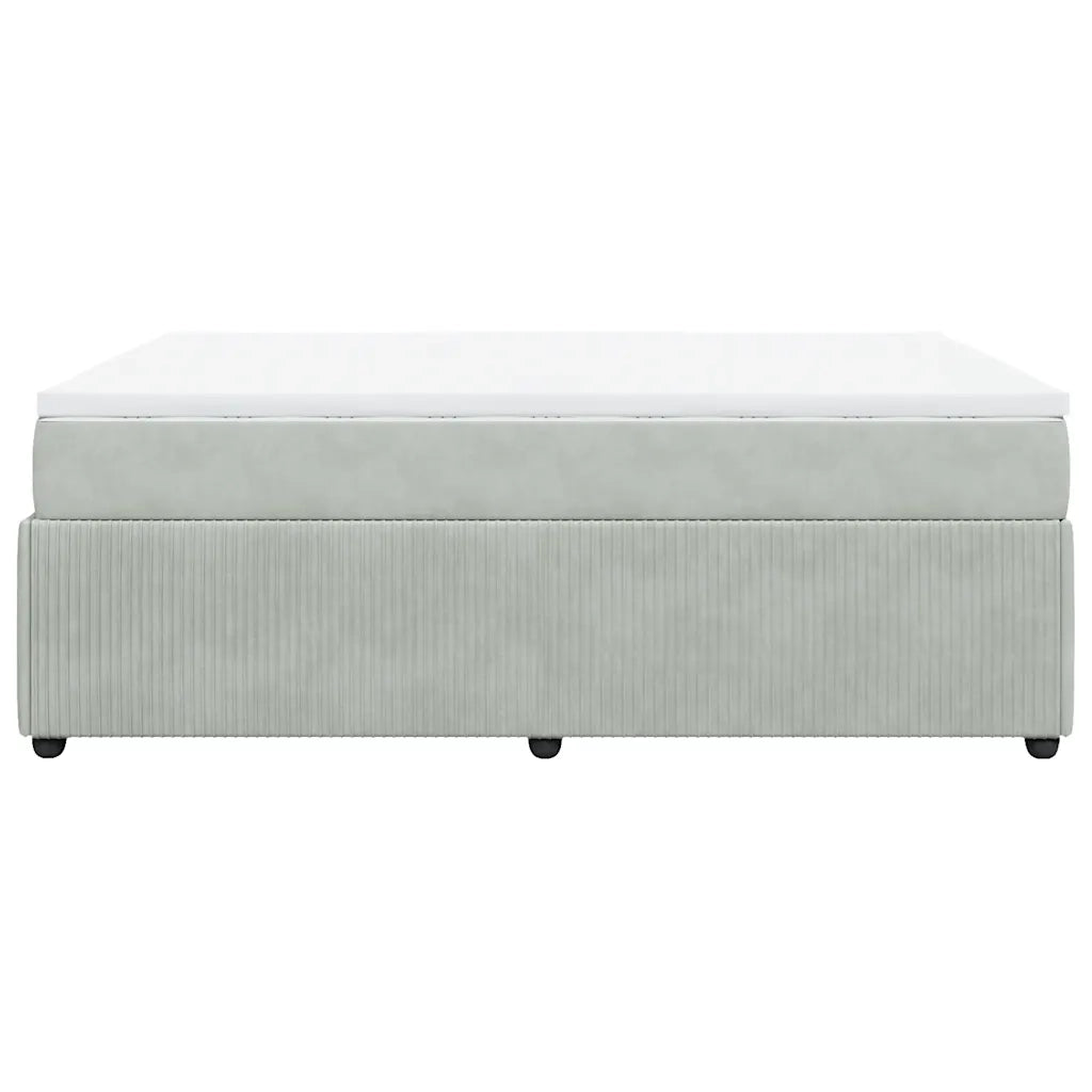 vidaXL Giroletto a Molle con Materasso Grigio Chiaro 160x200cm Velluto