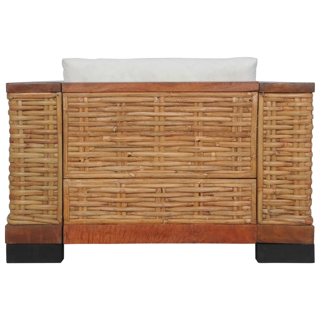 Set di divani 2 pezzi con cuscini in rattan marrone naturale 02_0020851