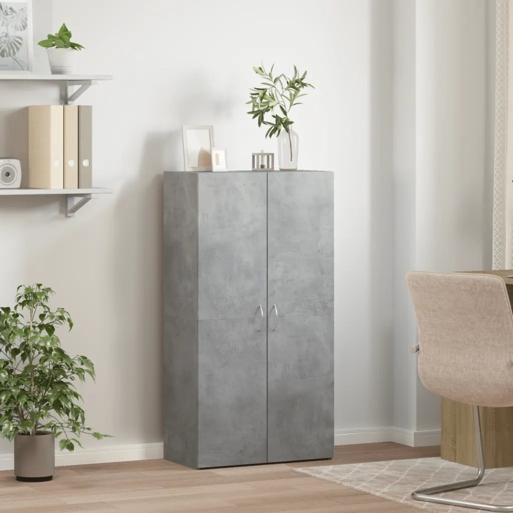 Schedario Grigio Cemento 60x32x115 cm in Legno Multistrato