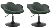 Set 2 Poltroncine da Soggiorno 69x55x69/81 cm in Schiuma Poliuretanica Fleur Nero-Verde Scuro