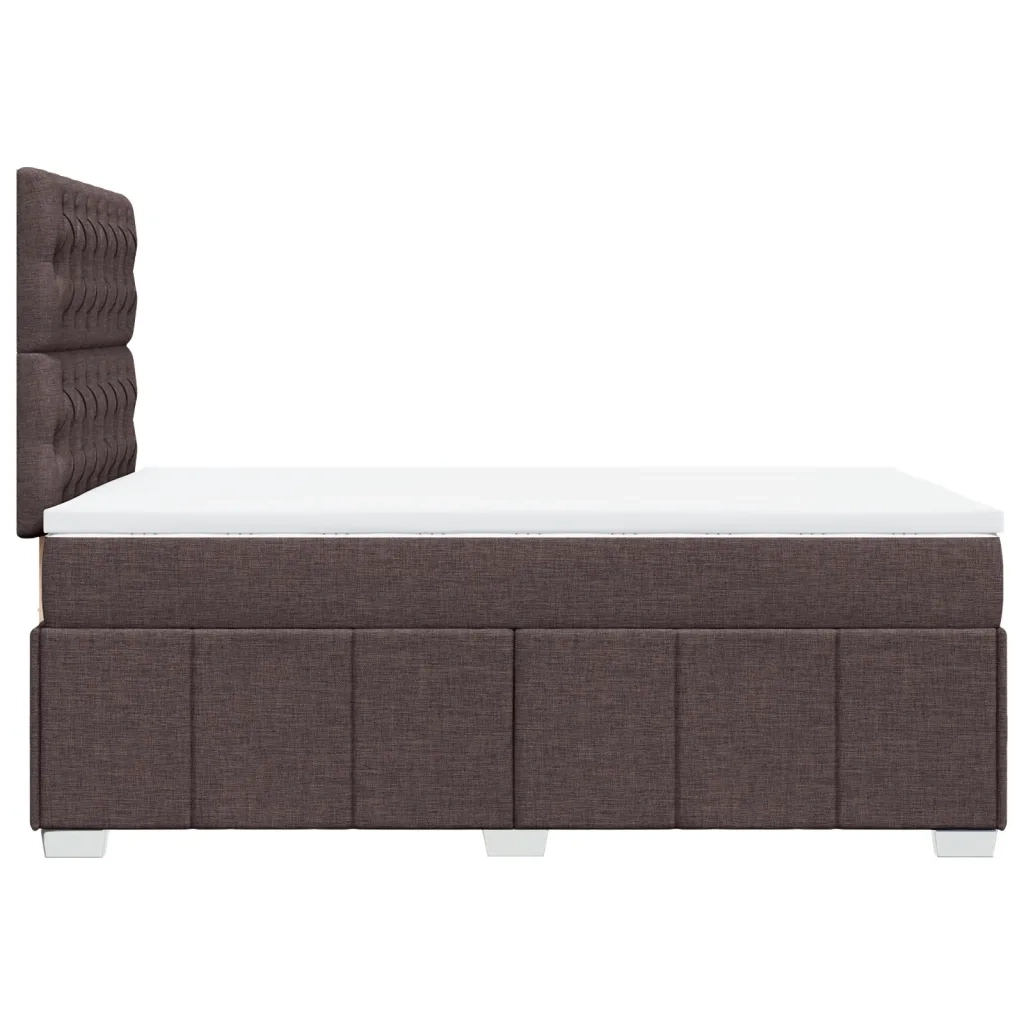 Giroletto a Molle con Materasso Marrone Scuro 120x200cm Tessuto