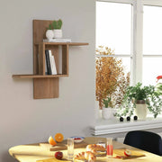 Mensola Aviano, Scaffale, Ripiano a muro, Scaffalatura multiuso, 64x20h70 cm, Quercia