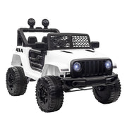 EasyComfort Macchina Elettrica per Bambini Jeep Fuoristrada con Telecomando e 2 Velocità, 100x65x72 cm, Bianco